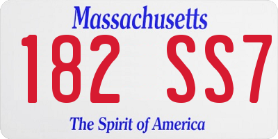 MA license plate 182SS7