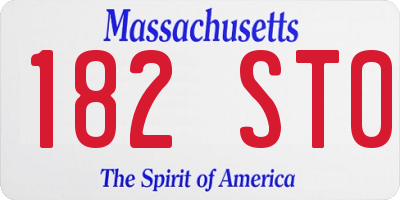 MA license plate 182ST0