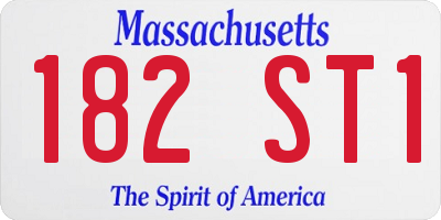 MA license plate 182ST1