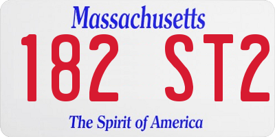 MA license plate 182ST2