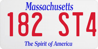 MA license plate 182ST4