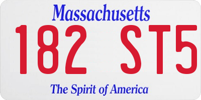 MA license plate 182ST5