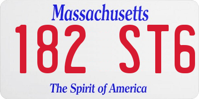 MA license plate 182ST6