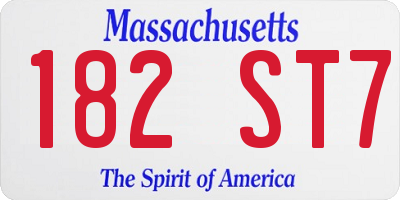 MA license plate 182ST7