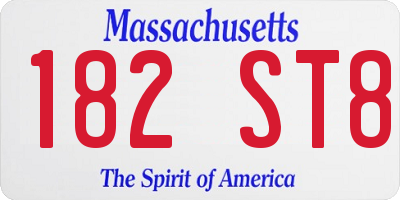 MA license plate 182ST8