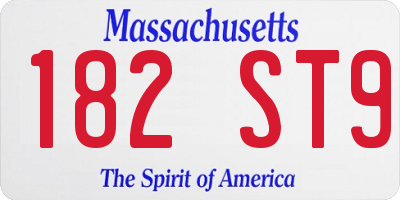 MA license plate 182ST9
