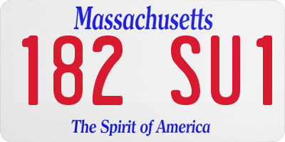 MA license plate 182SU1