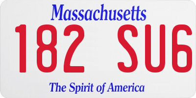 MA license plate 182SU6