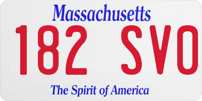 MA license plate 182SV0