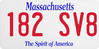 MA license plate 182SV8