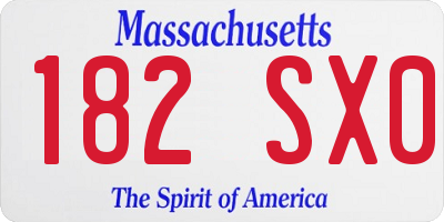 MA license plate 182SX0