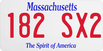 MA license plate 182SX2