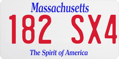 MA license plate 182SX4