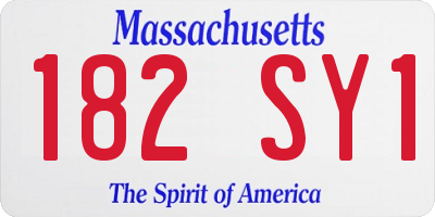 MA license plate 182SY1