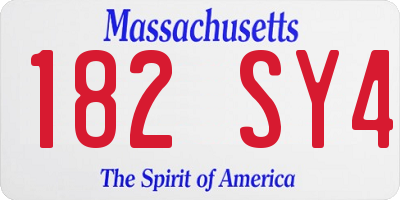MA license plate 182SY4