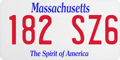 MA license plate 182SZ6