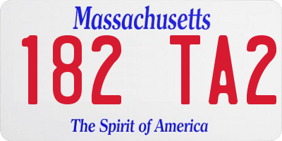 MA license plate 182TA2