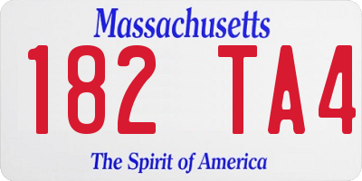 MA license plate 182TA4