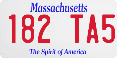 MA license plate 182TA5