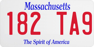 MA license plate 182TA9