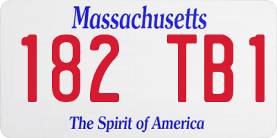 MA license plate 182TB1