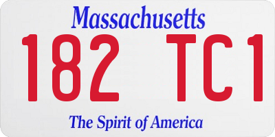 MA license plate 182TC1