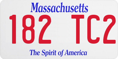 MA license plate 182TC2
