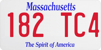 MA license plate 182TC4