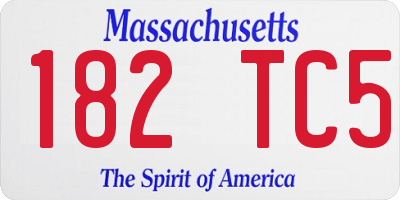 MA license plate 182TC5