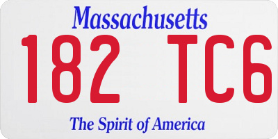 MA license plate 182TC6