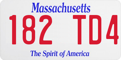MA license plate 182TD4