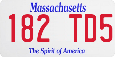 MA license plate 182TD5