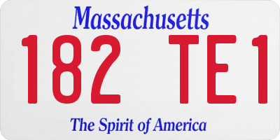 MA license plate 182TE1