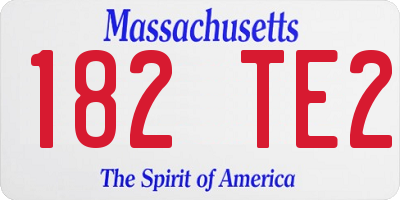 MA license plate 182TE2