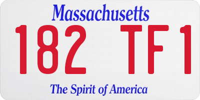 MA license plate 182TF1