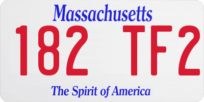 MA license plate 182TF2