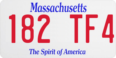 MA license plate 182TF4