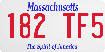 MA license plate 182TF5