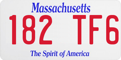 MA license plate 182TF6