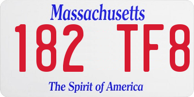 MA license plate 182TF8