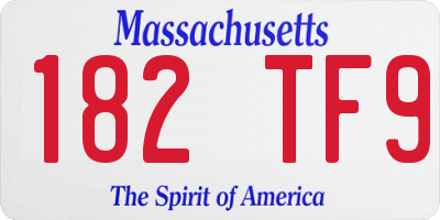 MA license plate 182TF9