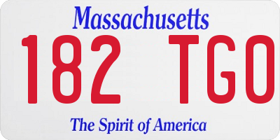 MA license plate 182TG0