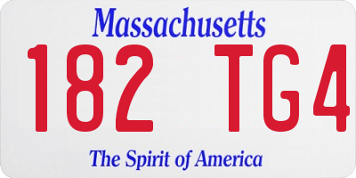 MA license plate 182TG4
