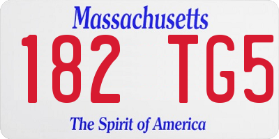 MA license plate 182TG5