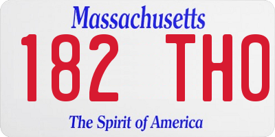 MA license plate 182TH0