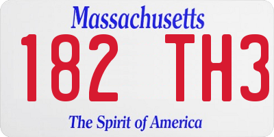 MA license plate 182TH3