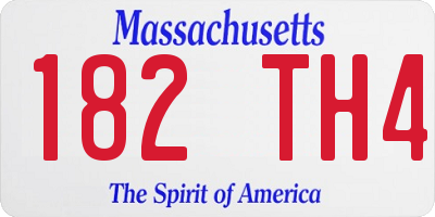 MA license plate 182TH4