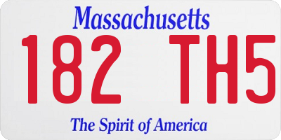 MA license plate 182TH5