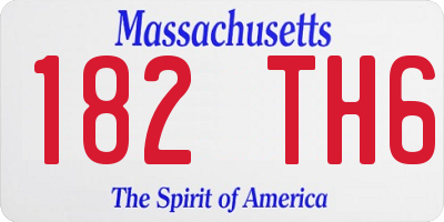 MA license plate 182TH6