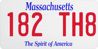 MA license plate 182TH8